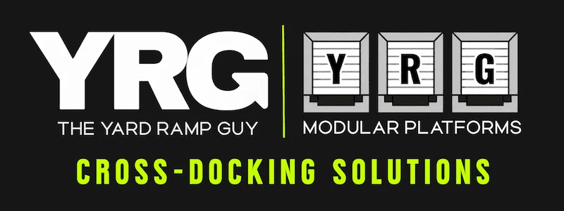 The Yard Ramp Guy and YRG's Modular Cross-Docking Platforms logo combination